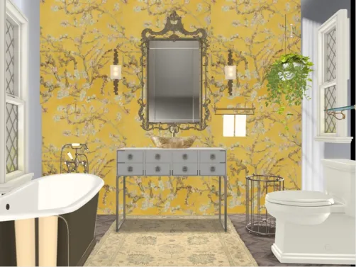 Enjoy the Yellow Chinoiserie wallpaper....