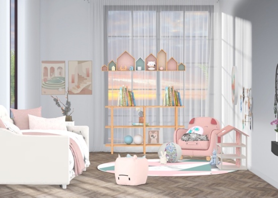 A little girl's room Design Rendering