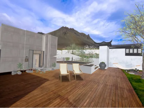 backyard pool house