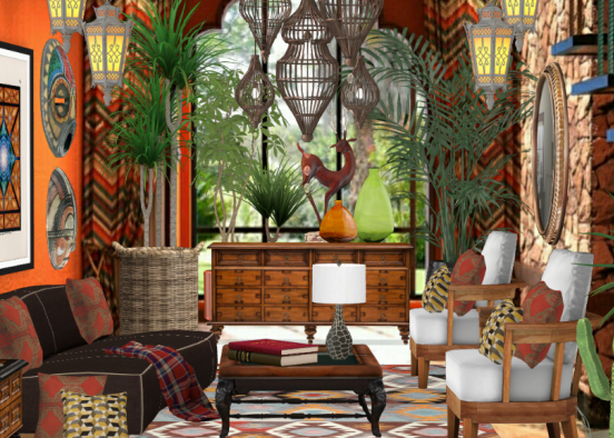 African living room 😁😚 Design Rendering