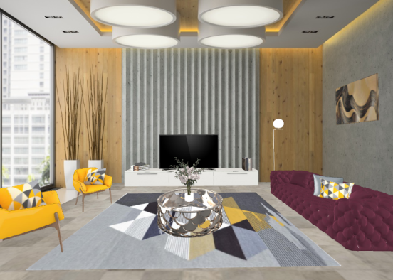 Colored living room Design Rendering