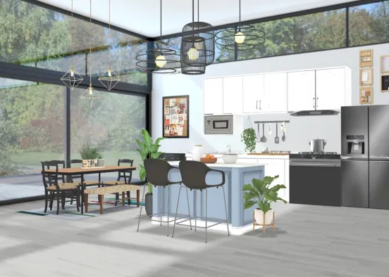 greenery in the kitchen Design Rendering
