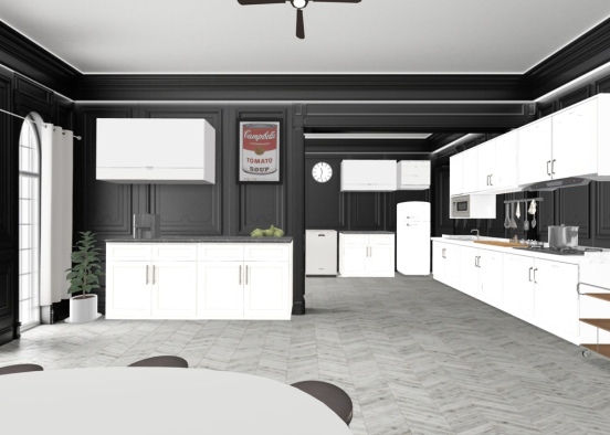 kitchen Black&white Design Rendering