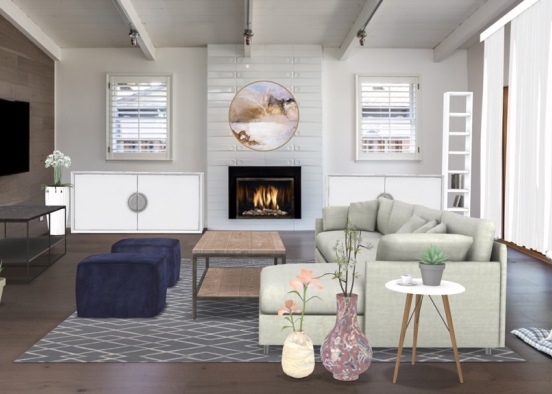 Comfy Living Room Design Rendering