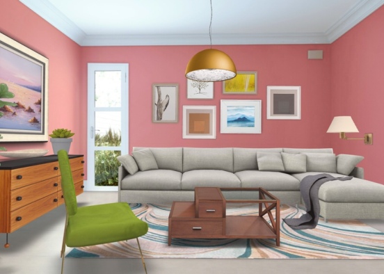 Colorful Living Room Design Rendering