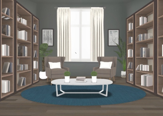 At home library  Design Rendering