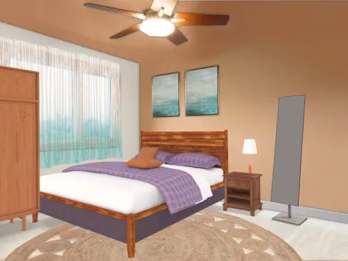 Teal and white Bedroom