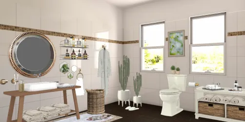 Badezimmer grün, holz