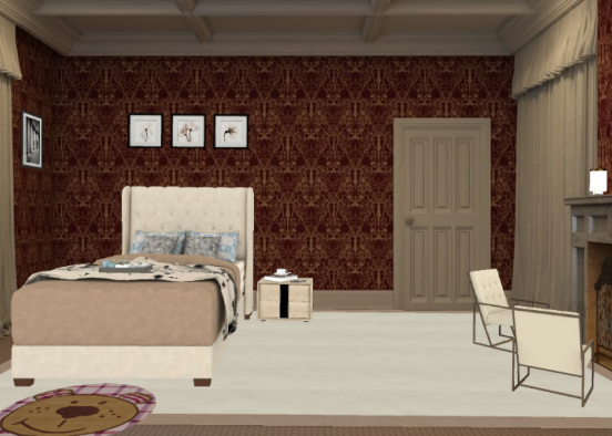 Vintage bedroom  Design Rendering