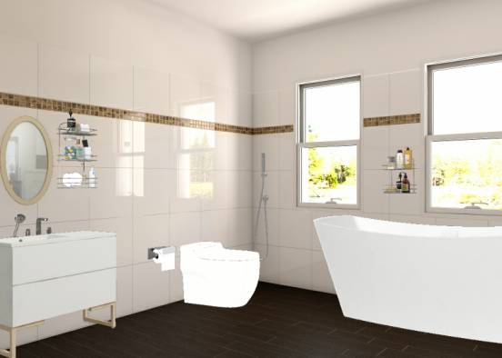A sleek modern Bathroom Design Rendering