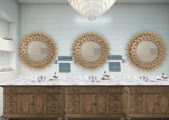 elegant bathroom Design Rendering