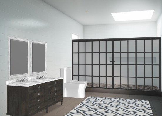 Apartment Master Bathroom Design Rendering