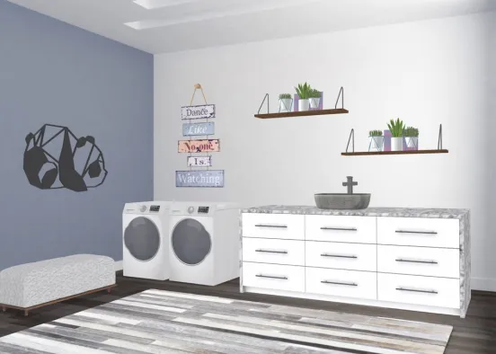 Apartment Laundry Room Design Rendering