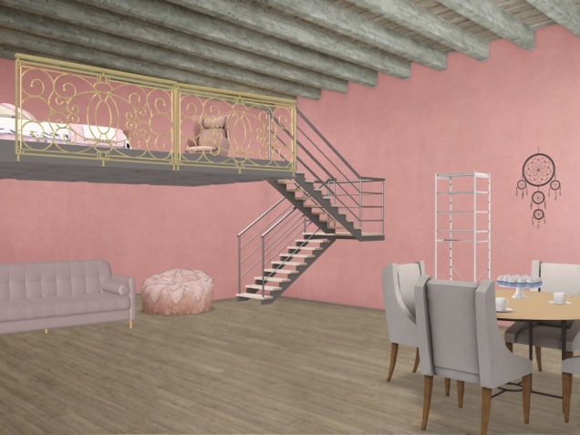 Pink duplex room