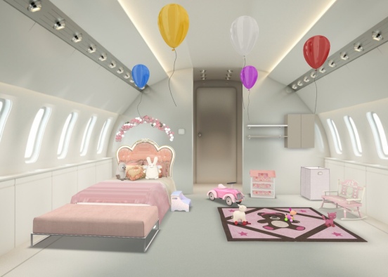 kids room private jet Design Rendering