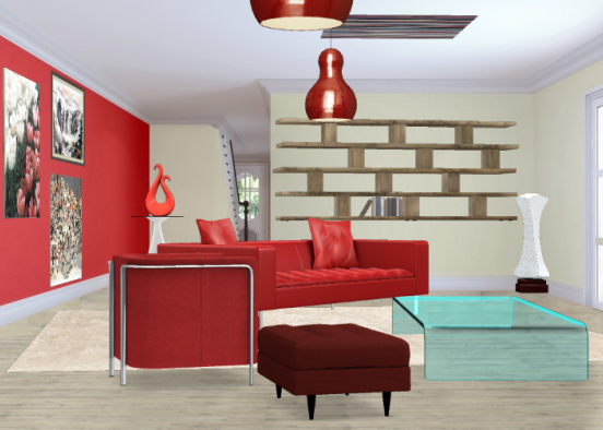 Relax in Red & White Design Rendering