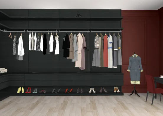 Walk-in-closet Design Rendering