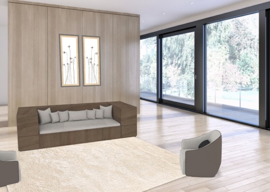 luxe living room Design Rendering