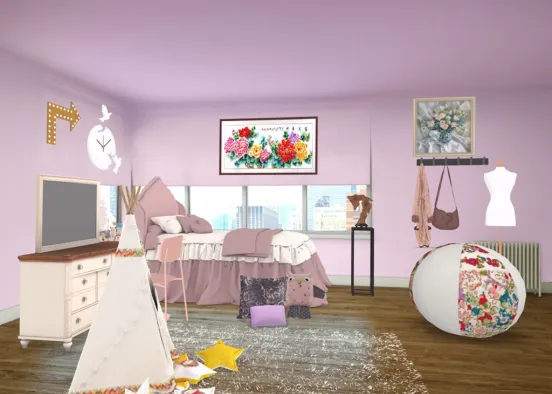 Girl’s Room Design Rendering