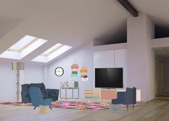 Beautiful Living Room Design Rendering