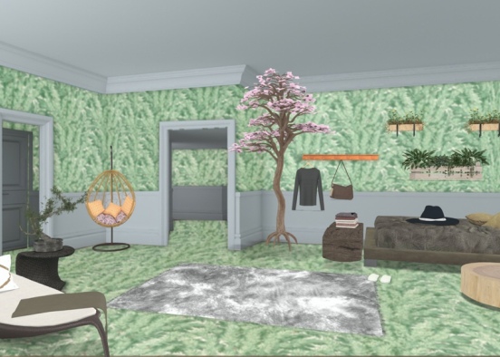 jungle bedroom  Design Rendering