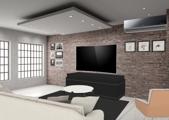 Sala moderna e confortavel Design Rendering