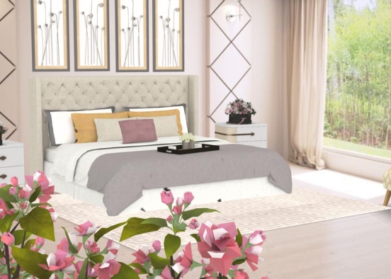 pink bedroom Design Rendering