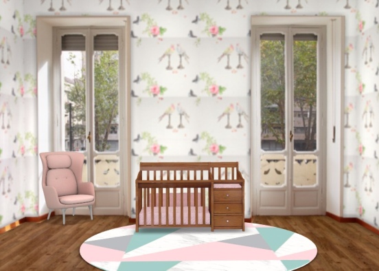 Sweet Simple Baby’s Room  Design Rendering