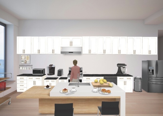 large apartment kitchen  Design Rendering