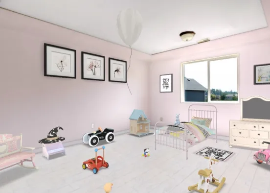 little princesses (not actually royalty) bedroom Design Rendering