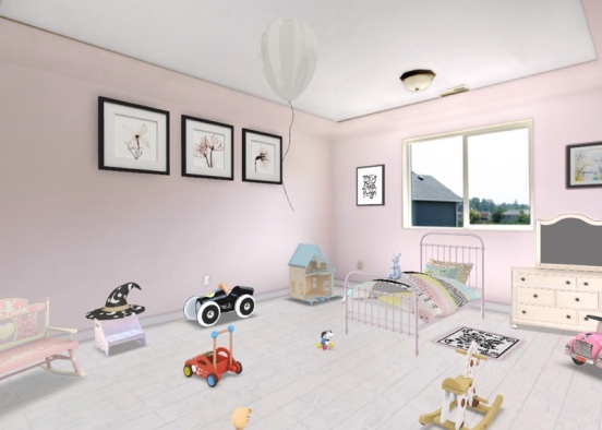 little princesses (not actually royalty) bedroom Design Rendering