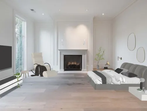 bedroom with fireplace 