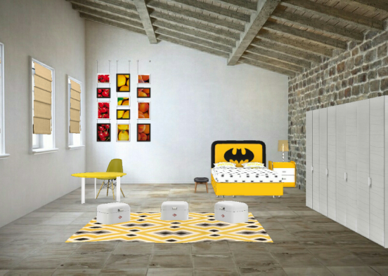 Batman Bedroom Design Rendering