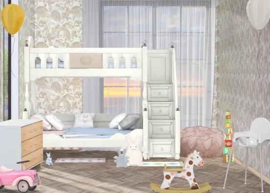hii! this is just a random kids room I made! Design Rendering
