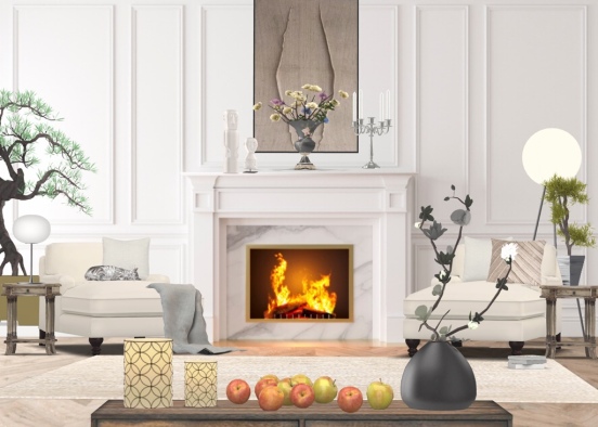 Fireplace hygge Design Rendering