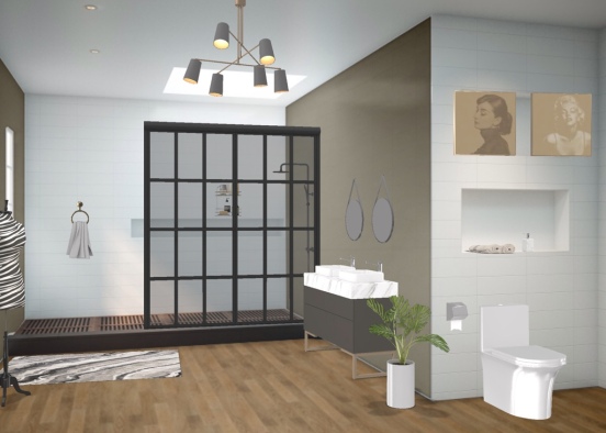 Salle de bain style moderne et contemporain  Design Rendering