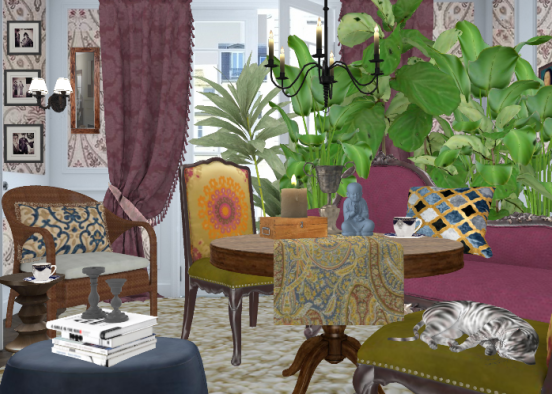Bohemian sitting room  Design Rendering