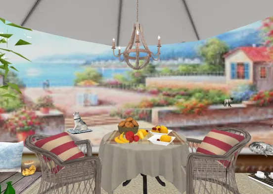 Dining alfresco by the sea. Design Rendering