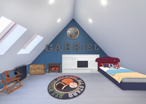 la chambre de Gabriel  Design Rendering