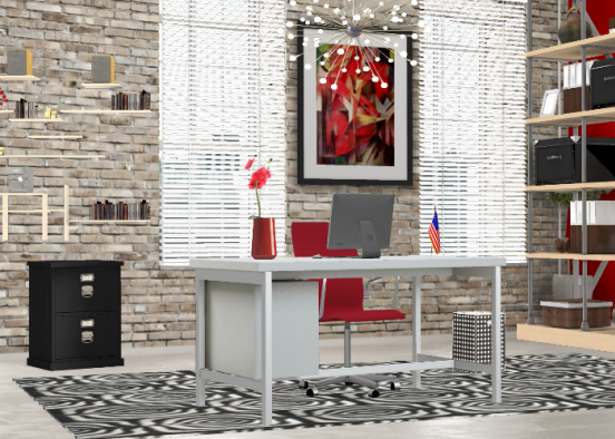 Cozy Comfy Office  Design Rendering