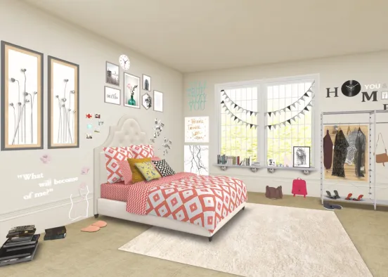 single teenagers room Design Rendering