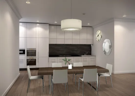 Kitchen and Dining Design Rendering
