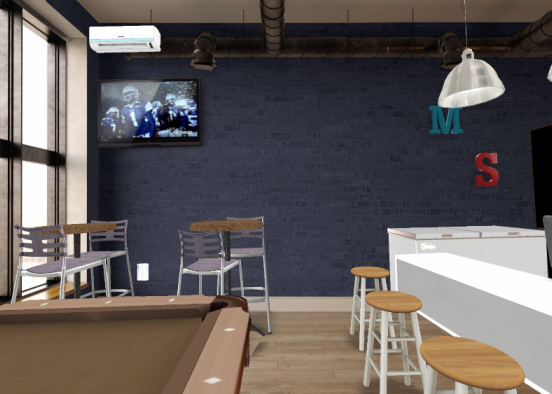 Bar e restaurante Design Rendering