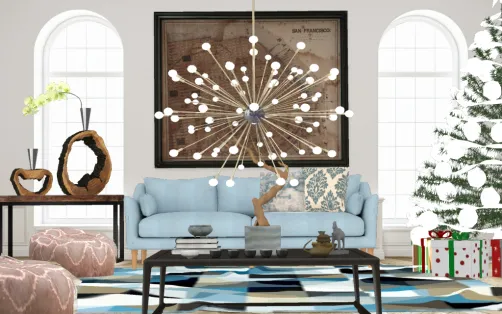 Sala moderna con estilo Rustico 