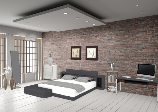 Modern adult bedroom Design Rendering