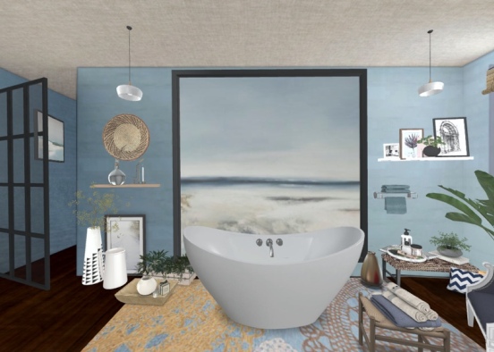Beach house bathroom  Design Rendering