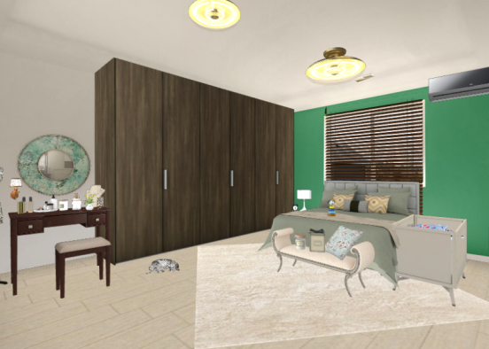 Bedroom Green Design Rendering