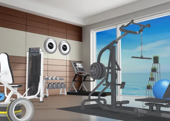 Power gym with stunning sea view  Design Rendering