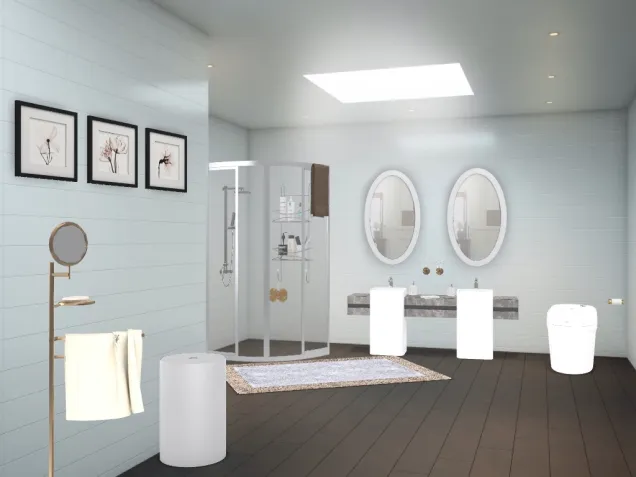 single shower bathroom (neutral colours)