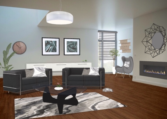 cosy modern living room Design Rendering